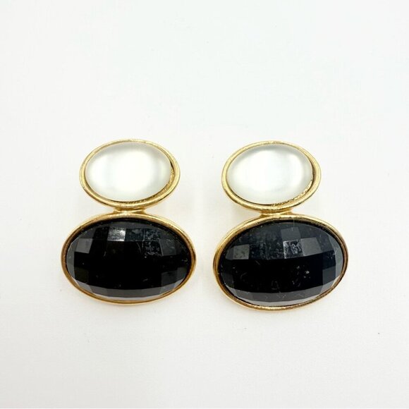 1992 Avon Black Hollywood Lights Goldtone Earrings - Picture 3 of 7